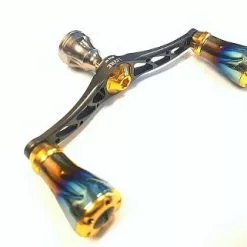 Livre Custom Titanium Double Handle (Gun Metal X Burnt Tip X Gold)- WING 98 (WD-98-FD1 Daiwa Compatible)) -Spinning Reels Sales livre custom 2 resized