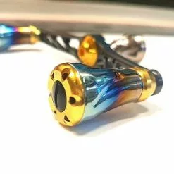 Livre Custom Titanium Double Handle (Gun Metal X Burnt Tip X Gold)- WING 98 (WD-98-FD1 Daiwa Compatible)) -Spinning Reels Sales livre custom 3 resized